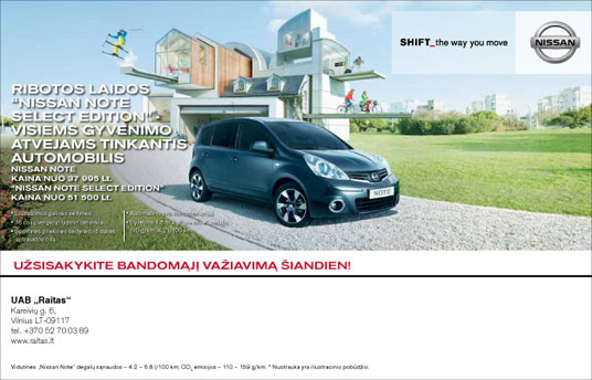 ribotos laidos nissan note